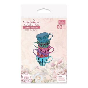 Couture Creations High Tea Cups Stamp And Die Set Vintage Tea