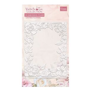 Couture Creations Vintage Tea Collection Flower Border 3D Embossing Folder Vintage Tea