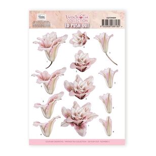 Couture Creations Vintage Tea Collection Amarylis Flower 3D Pushouts Vintage Tea