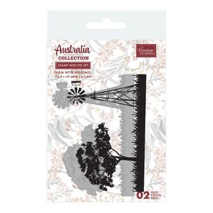 Couture Creations Tree & Windmill Stamp And Die Set Australia The Lucky Country