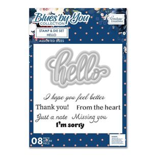 Couture Creations Hello Stamp And Die Set Blues By You