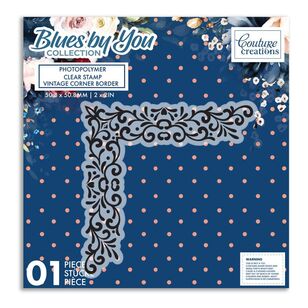 Couture Creations Vintage Corner Border Stamp Blues By You