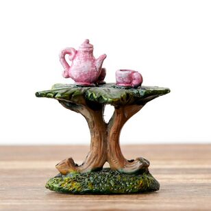 Reliance Fairy Garden Leaf Tea Table Pink 7 cm