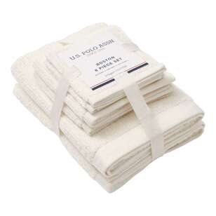 U.S. Polo Assn. Boston 6 Piece Towel Set White