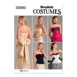 Simplicity S9880 Misses' Corsets and Sash Pattern White 6 - 16