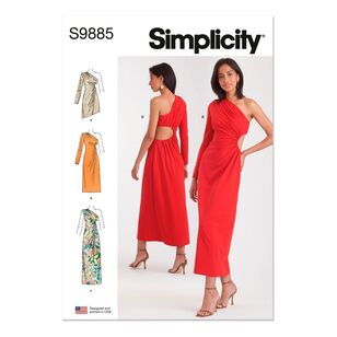 Simplicity S9885 Misses' Knit Dress in Three Lengths Pattern White