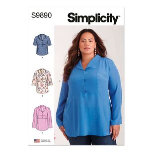 Simplicity S9890 Women's Tops Pattern White