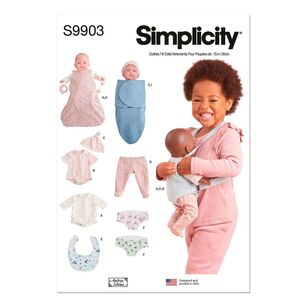 Simplicity S9903 15” Doll Clothes & Accessories Pattern White One Size