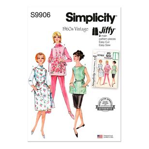 Simplicity S9906 1960s Misses' Apron in Two Lengths Pattern White XS - XL