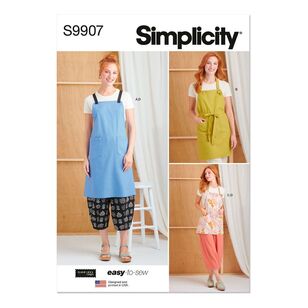 Simplicity S9907 Misses' Aprons & Pants Pattern White XS - XXL