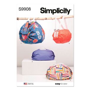 Simplicity S9908 Bag in Four Sizes Pattern White One Size