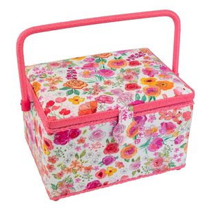 Dritz Rectangle Sewing Basket with Tools Pink & Orange 29 x 22 x 19 cm