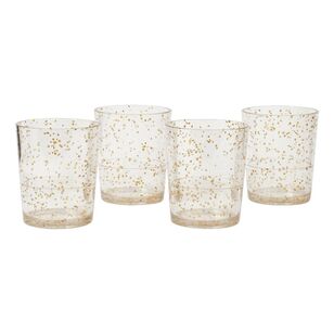 Palm Alfresco Glitter Outdoor Tumbler 4 Pack Gold