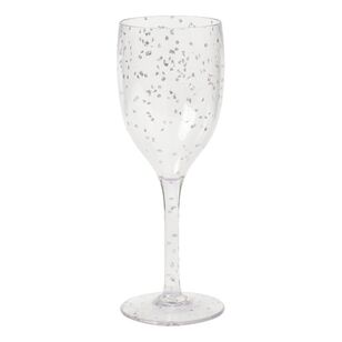 Palm Alfresco Silver Glitter Outdoor Wine Glass 4 Pack Silver