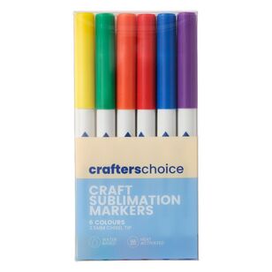 Crafters Choice Sublimation Marker 6 Pack Multicoloured 6 Pack