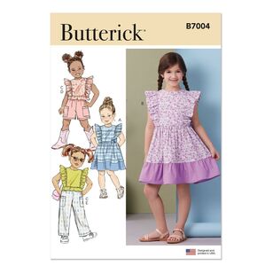 Butterick B7004 Children's Dresses, Top, Shorts and Pants Pattern White 3 - 8