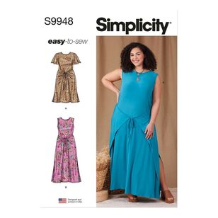 Simplicity S9948 Misses' Wrap Style Knit Dress Pattern White