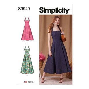 Simplicity S9949 Misses' Halter Neck Dress Pattern White