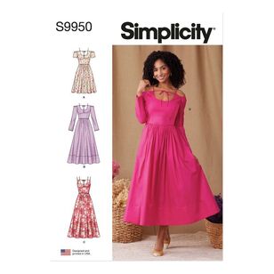 Simplicity S9950 Misses' Spaghetti Strap Dress Pattern White