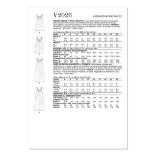 Vogue V2026 Misses' Tent Dress Pattern White