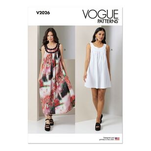 Vogue V2026 Misses' Tent Dress Pattern White