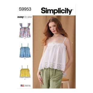 Simplicity S9953 Misses' Ruffled Top Pattern White