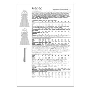 Vogue V2029 Misses' Contrast Dress by Badgley Mischka Pattern White