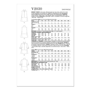 Vogue V2030 Misses' A-line Tunic by Marcy Tilton Pattern White