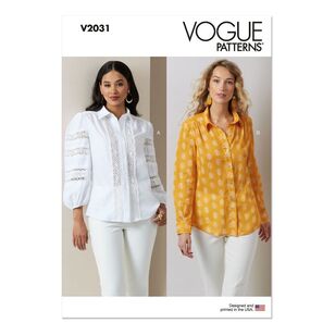 Vogue V2031 Misses' Blouses Pattern White