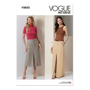 Vogue V2032 Misses' Front Slit Skirt Pattern White