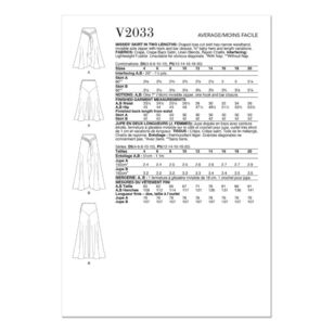 Vogue V2033 Misses Draped Bias Skirt Pattern White