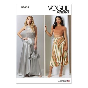 Vogue V2033 Misses Draped Bias Skirt Pattern White