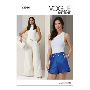 Vogue V2034 Misses' Sailor Style Shorts and Pants Pattern White