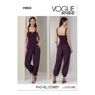 Vogue V2035 Misses' Zip Front Jumpsuit by Rachel Comey Pattern White