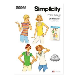 Simplicity S9965 1970s Misses' Pullover Knit Tops Pattern White 6 - 16