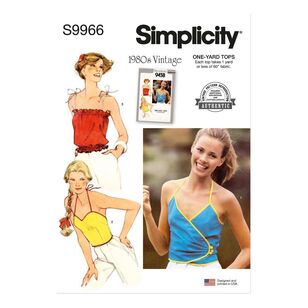 Simplicity S9966 1980s Misses' Tops Pattern White 6 - 16