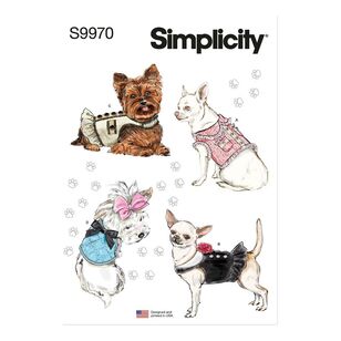 Simplicity S9970 Dog Fashion Coats Pattern White XXS - M