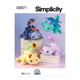 Simplicity S9971 Plush Kitties by Carla Reiss Design Pattern White One Size