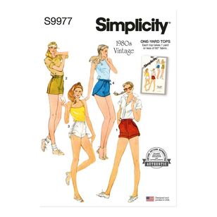 Simplicity S9977 1980s Misses' Shorts Pattern White 6 - 14