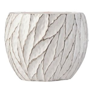 Waxworks Geo Ripple Citronella Candle White 11 cm