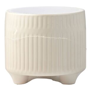 Waxworks Ceramic Citronella Candle W/Feet White 10 cm