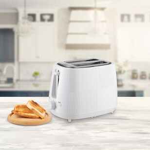 Culinary Co Textured 2 Slice Toaster White