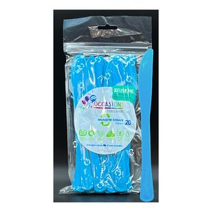 Alpen Reusable Plastic Knife 20-pack Azure Blue