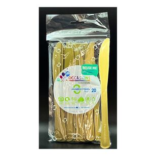 Alpen Reusable Plastic Knife 20-pack Gold