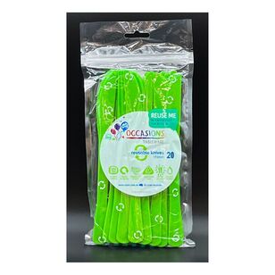 Alpen Reusable Plastic Knife 20-pack Lime