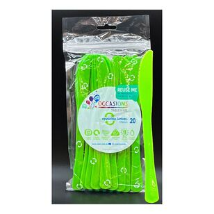 Alpen Reusable Plastic Knife 20-pack Lime