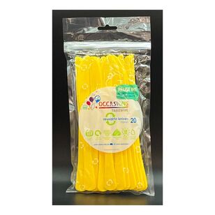 Alpen Reusable Plastic Knife 20-pack Yellow