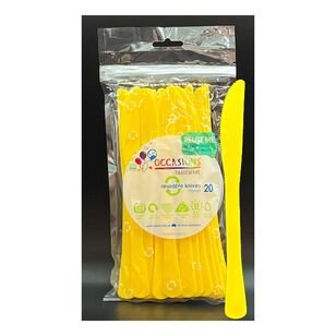 Alpen Reusable Plastic Knife 20-pack Yellow