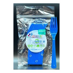 Alpen Reusable Plastic Fork 20-pack Royal Blue