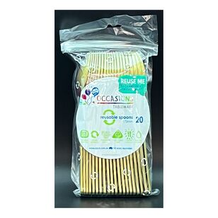 Alpen Reusable Plastic Spoon 20-pack Gold